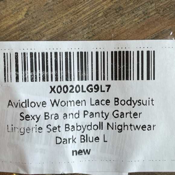 Avidlove Blue Lace Bra and Garter. New with tags Size Large - Picture 9 of 10